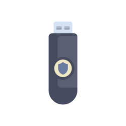usb flash drive with a shield protecting data vector image