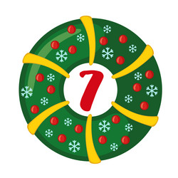 christmas advent calendar template in flat style vector image