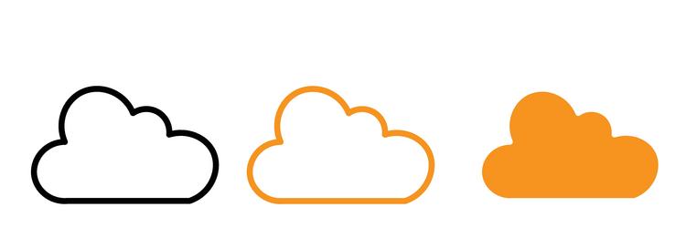 cloud icon set internet and network for digital vector image