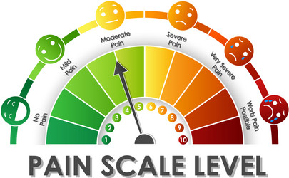 diagram showing pain scale level with different vector image