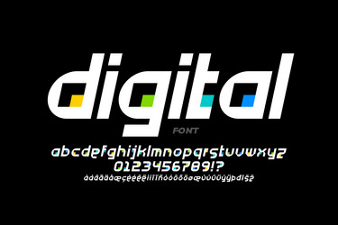 Digital Font Collection - Tech Style vector image
