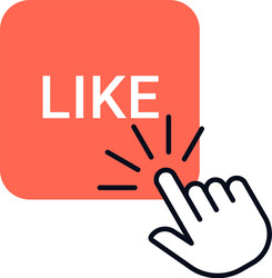 hand clicking a like button icon symbolizing vector image