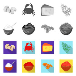 isolated object of taste and product symbol set vector image