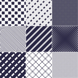 Minimal lines seamless patterns set abstract vector