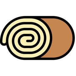 swiss roll icon bakery and baking related vector image
