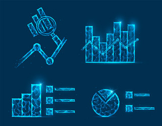 abstract polygonal data analysis low poly model vector image