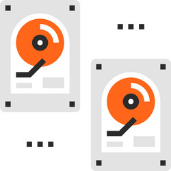 backup and recovery flat line web icon concept vector image