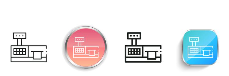 cashier icon thin linear regular and button style vector image