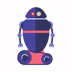 Cute blue robot vector