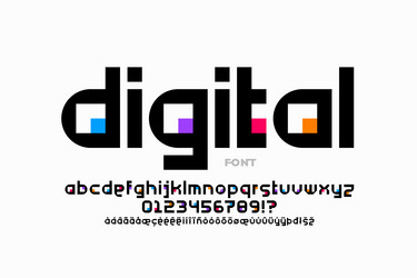 Digital Font Collection - Tech Style vector image