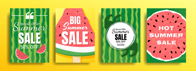 set of empty templates with summer themes vector