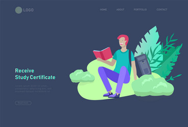 set web page design templates with relaxed vector image