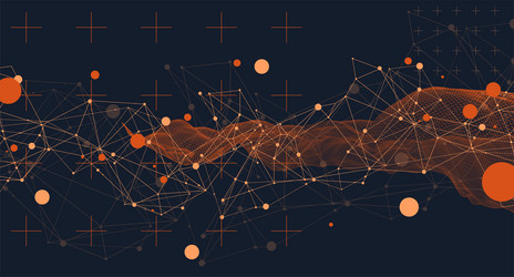 wireframe background with plexus effect vector image