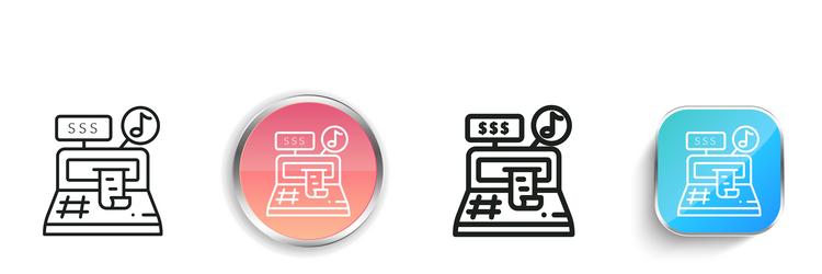 cashier icon thin linear regular and button style vector image