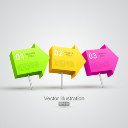 Colorful numbers set number pointer Royalty Free Vector