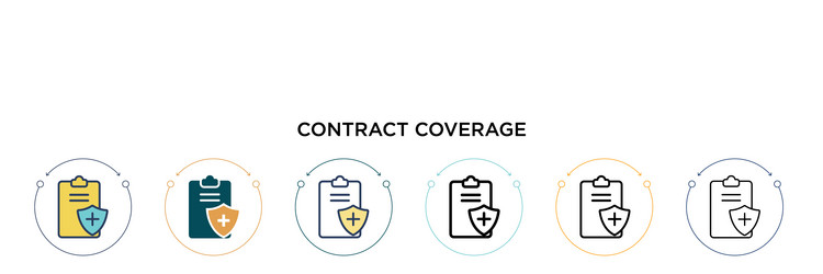 contract coverage icon in filled thin line vector image