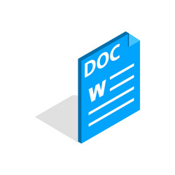 text file format doc icon isometric 3d style vector image