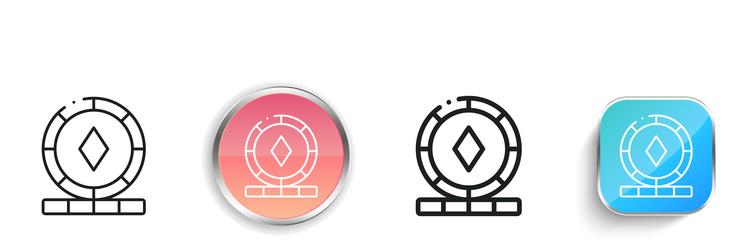casino chips icon thin linear regular and button vector image