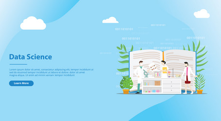 data science concept for website template design vector