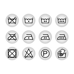 instruction laundry dry cleaning care icons vector