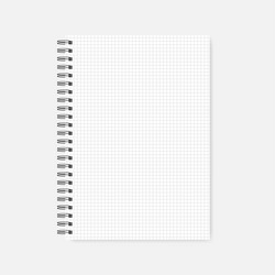 wire spiral grid lined a4 notebook - squared vector image