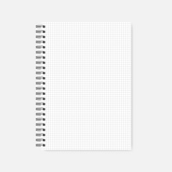 wire spiral grid lined a4 notebook - squared vector