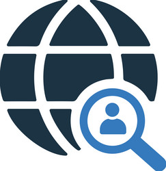 Global search icon black graphics Royalty Free Vector Image