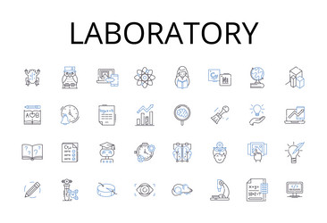 Laboratory line icons collection workshop studio Vector Image