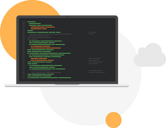 laptop programming development system flat vector image