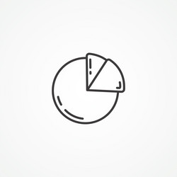 pie chart statistics line icon circle segment vector image