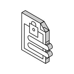 File password isometric icon vector