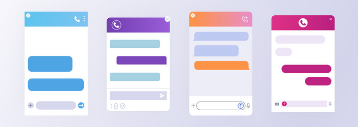 flat chat bot dialoge windows for customer support vector image
