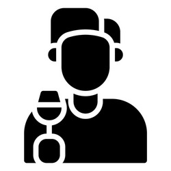 man holding glass wine icon birthday party vector