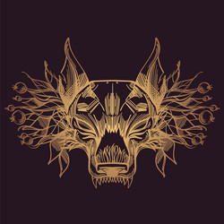 muzzle of a wolf is an for creating sketches vector image