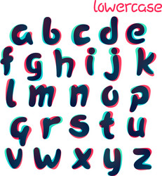 overlapping gradient lowercase alphabet vector image