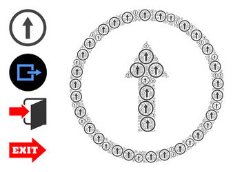 rounded arrow up recursion mosaic self items vector image