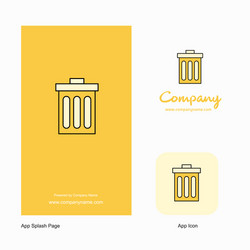 Trash company logo app icon and splash page vector