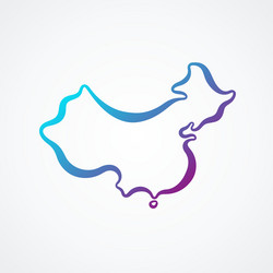 China - outline map vector