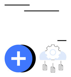 Cloud Data Integration - Gears & Plus vector image