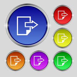 export file icon document symbol set vector image