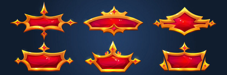 gold medieval ui button frame for fantasy rpg game vector image