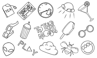 patch set on white background vector