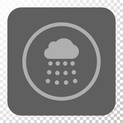 rain cloud rounded square button vector image