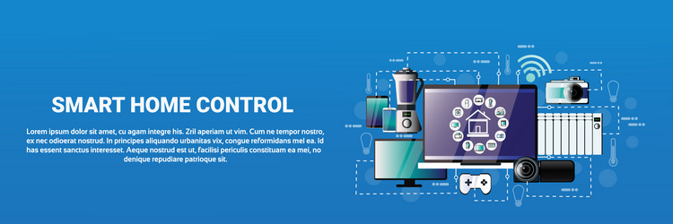 smart home control system devices automation vector image