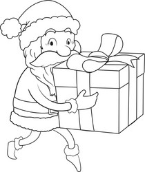 sneaky santa line art vector