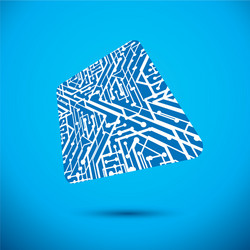 technology cpu design with square microprocessor vector image