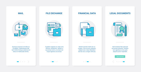 Business office file data exchange transfer ux ui vector