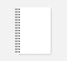 wire spiral empty notebook - white a5 diary vector image