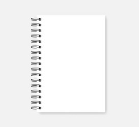 wire spiral empty notebook - white a5 diary vector