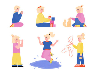 Bad and good kids behavior habits set Royalty Free Vector